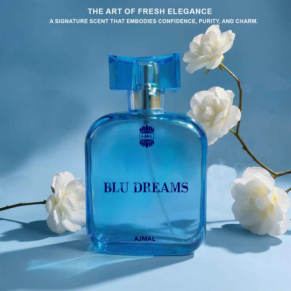Ajmal Blu Dreams Eau De Parfum | Long Lasting Scent Spray | Fougere Perfume Gift For Men