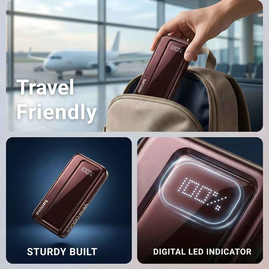 Philips DLP1711NR/94 10000mAh 22.5W Max Fast Charging Power Bank with Digital LED Display