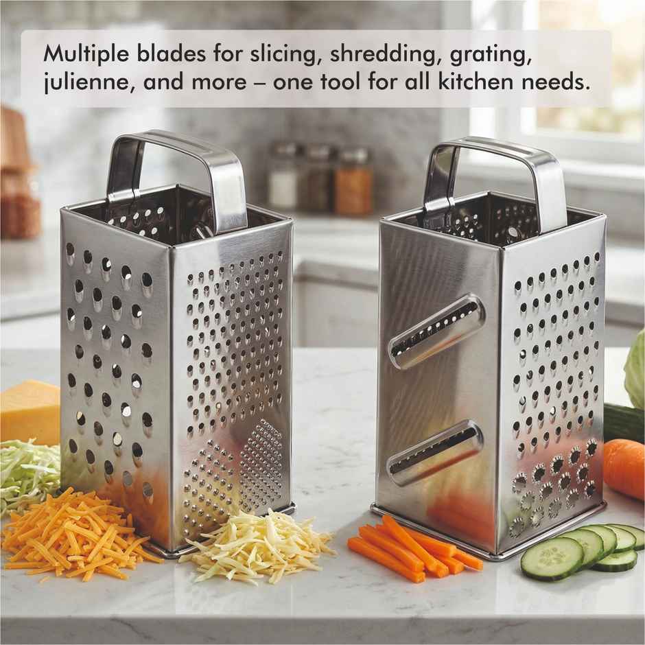 KVG Stainless Steel 7 In 1 Grater | Carrot Grater | Garlic & Ginger Grater | Slicer Cutter