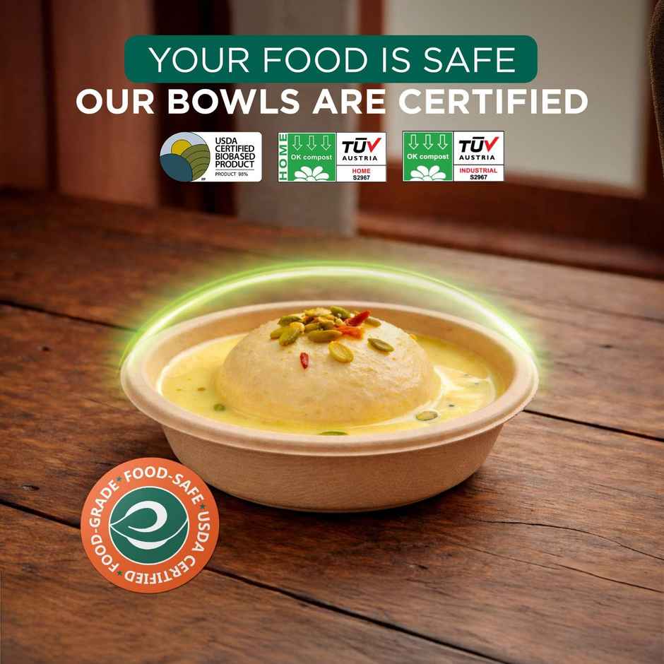 ECO SOUL | Bagasse Disposable Bowls | 180 ml | Round | 25 Count