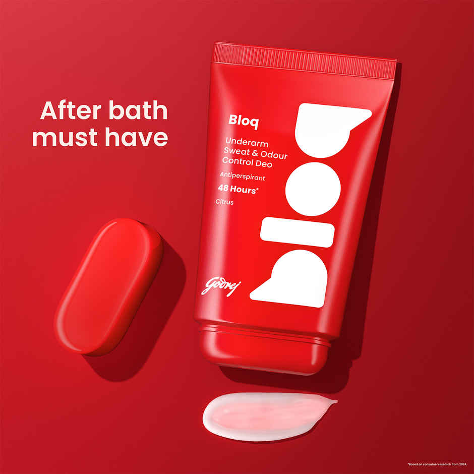 Godrej Bloq Underarm Sweat & Odour Control Deo Citrus | Antiperspirant Stick