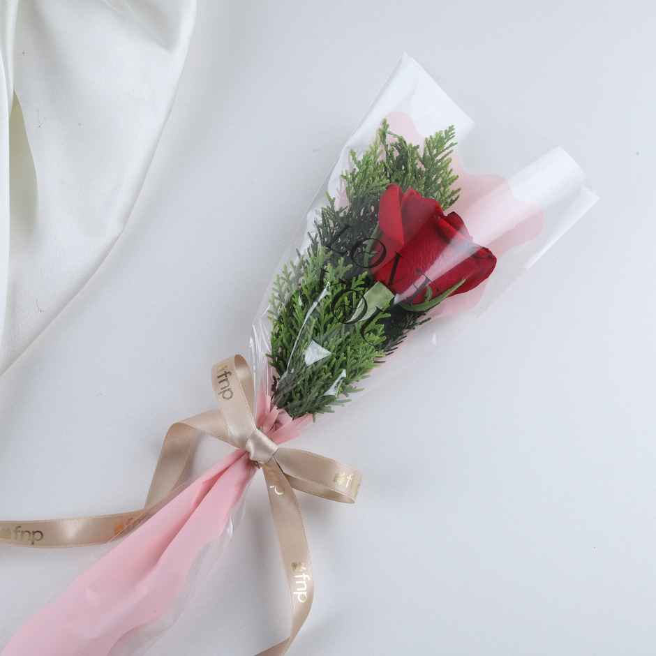 Hershey'S Kisses Milk | Chocolate Share Bag (36g) & Fnp Blush Romance Single Red Rose (1pc) Combo