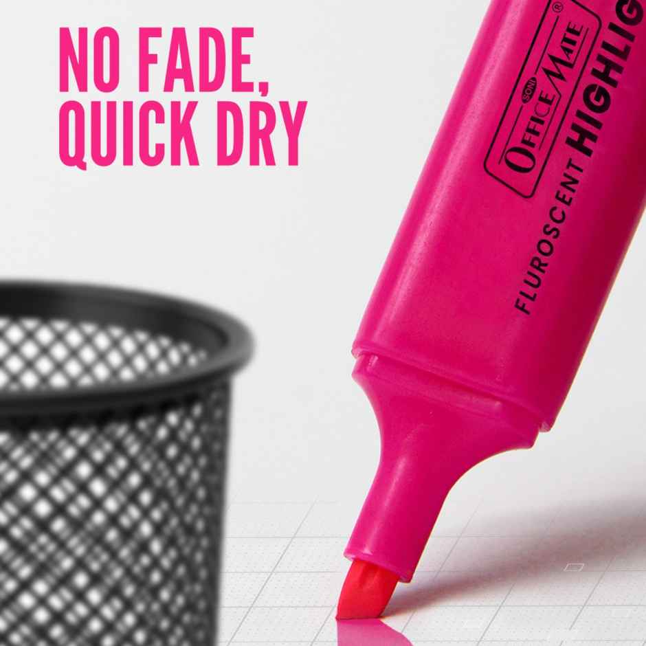 Soni OfficeMate Fluorescent Highlighters | Mix Vibrant Colors | Smooth Flow | 3x Longer Lasting