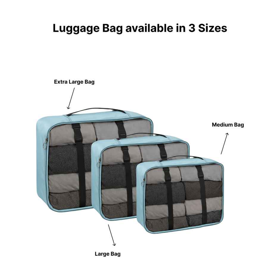 Lazer Polyester Travel Organizer Bag Set Light Blue