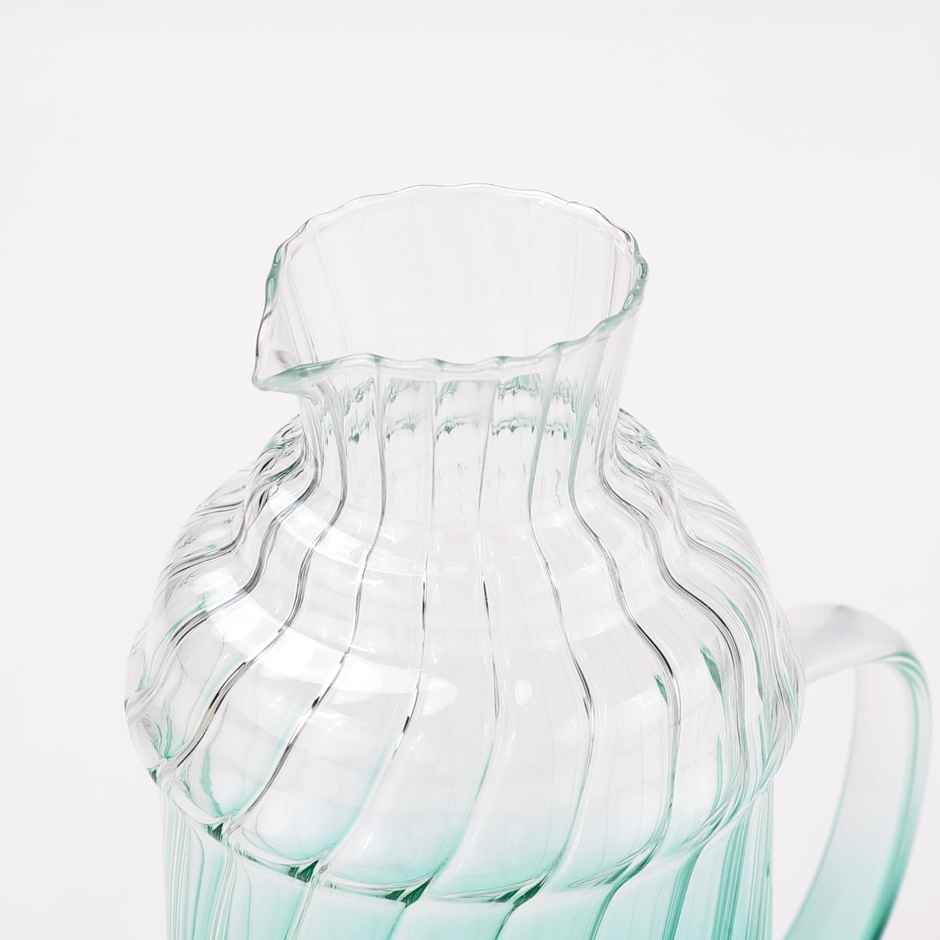 Umai Glass Jug Set With Stainless Steel Lid And 2 Cups | 1200Ml Glass Jug- 280Ml Mugs
