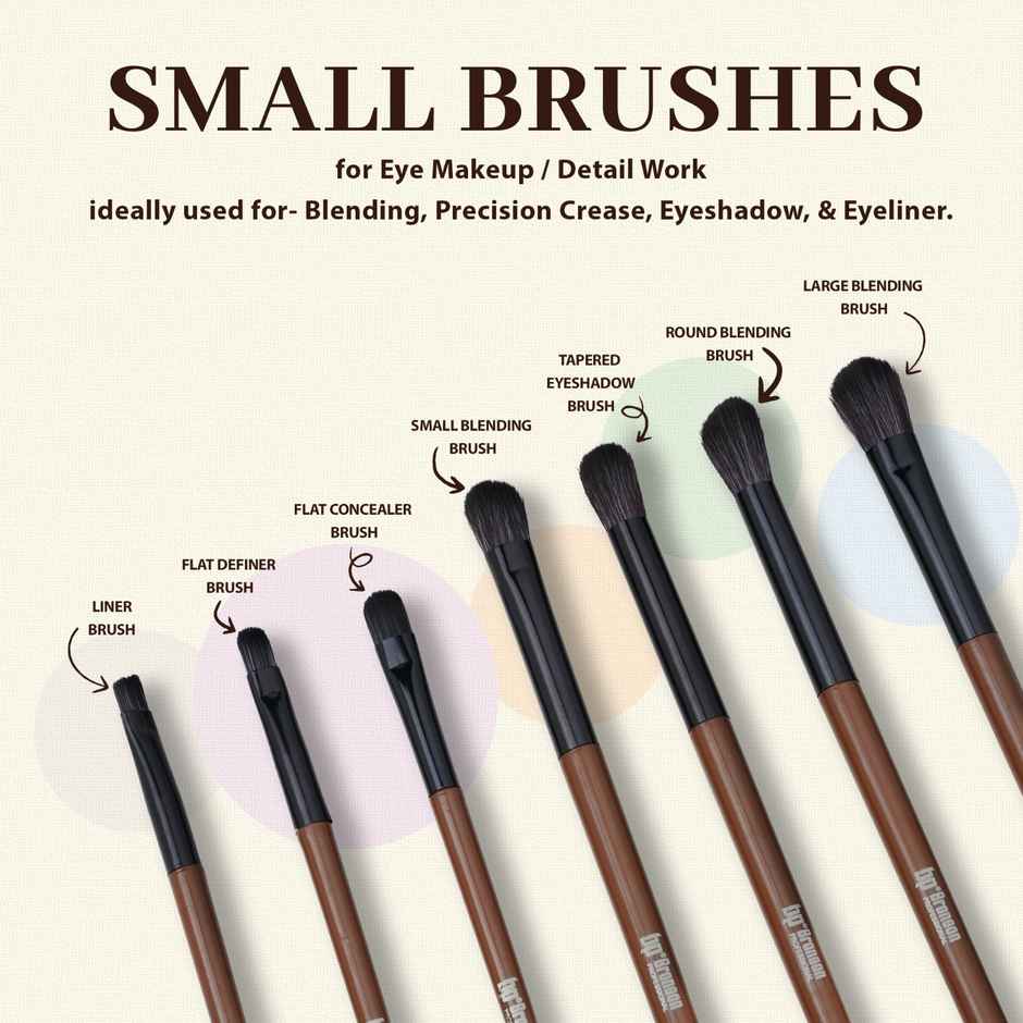 Bronson Professional 12 Pcs Premium Makeup Brush Set For Face & Eye Travel Friendly Brown Handle