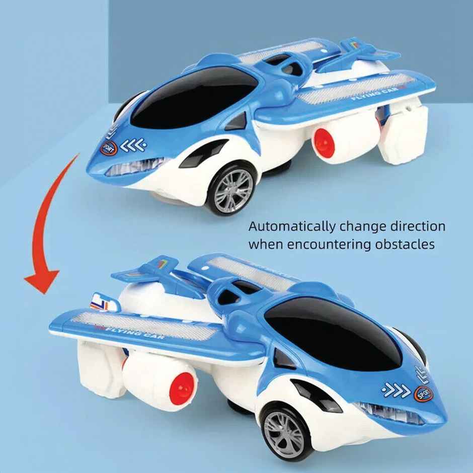 Kidology 3d Flying Airplane Car Toy Car for Kids 360 Degree Rotation Battery Operated Spaceship