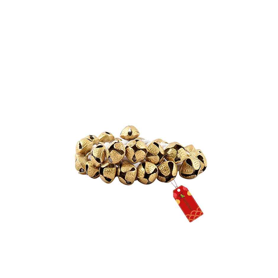 Uapan Brass Ghungroo Small White String Pair 25+25