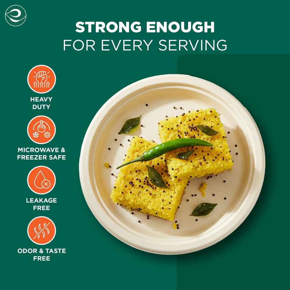 ECO SOUL | Bagasse Disposable Plates | 6 Inch | Round | 25 Count