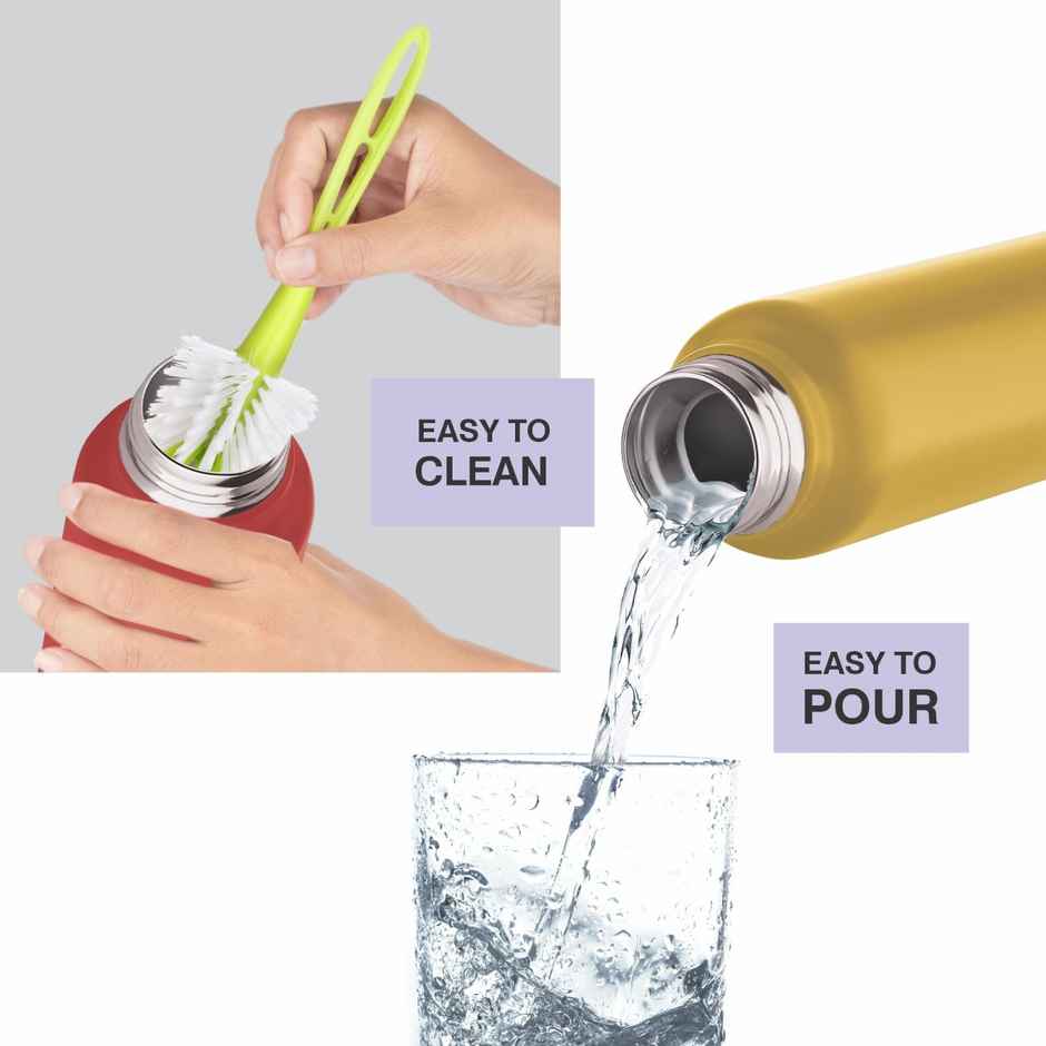 Flair Jazz 1000 Bis Certified Stainless Steel Water Bottle | 970 ml | Yellow