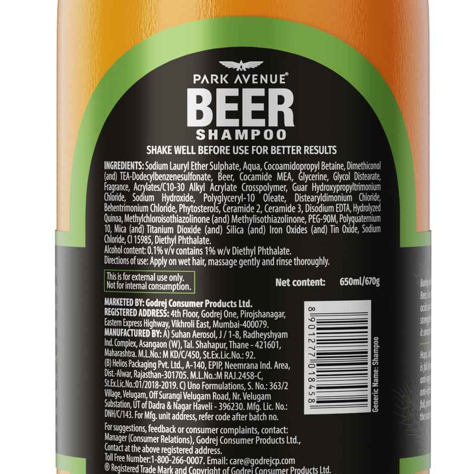 Park Avenue Beer Shampoo - Hair Fall Control