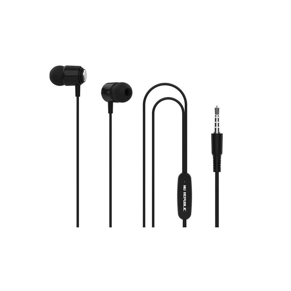 Nu Republic Squad M7 With X-Bass Technology In-Ear Wired Earphones With Mic - Black