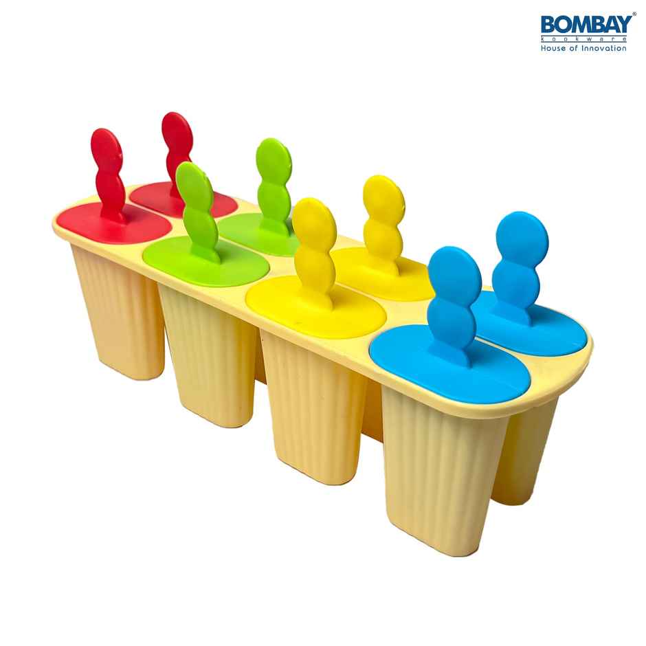 Bombay Kookware Manual Ice Cream Maker | 8 Popsicles Yellow Colour Base