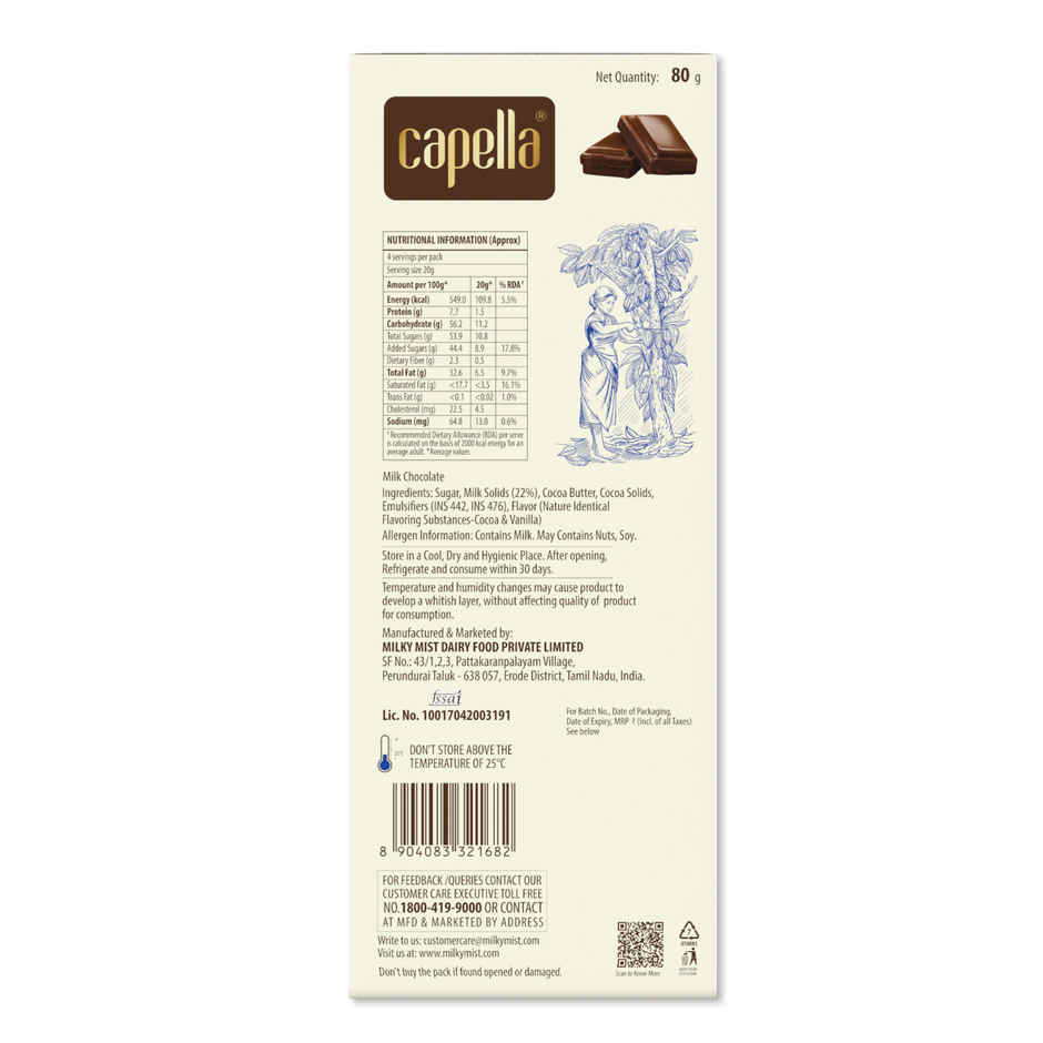 Milky Mist Capella Milk Chocolate Classic