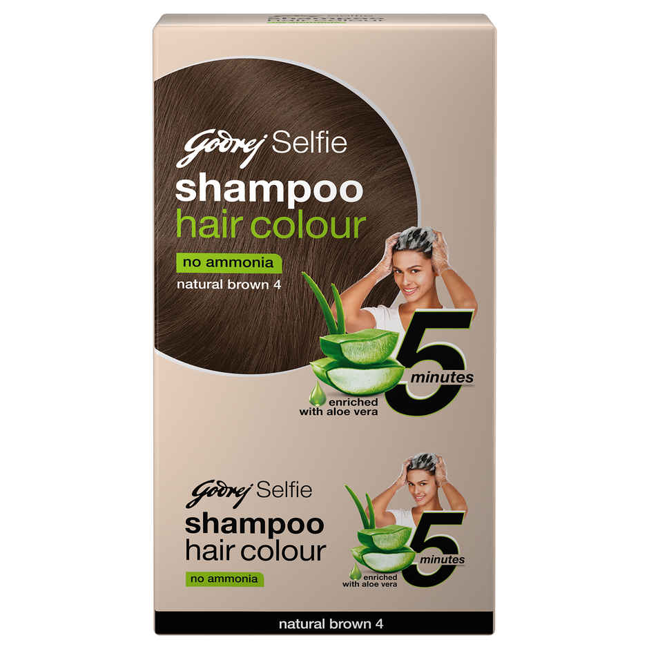 Godrej Selfie Hair Colour Natural Brown 4 | For Men & Women
