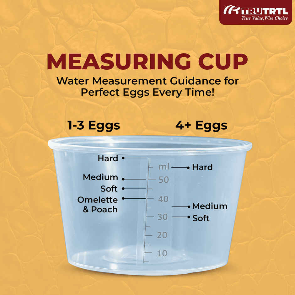 truTRTL Smart Instant Egg Boiler Machine 350 Watts | Boil upto 7 Eggs, 3 Modes, Automatic, Overheat Protection (414 ml) - White