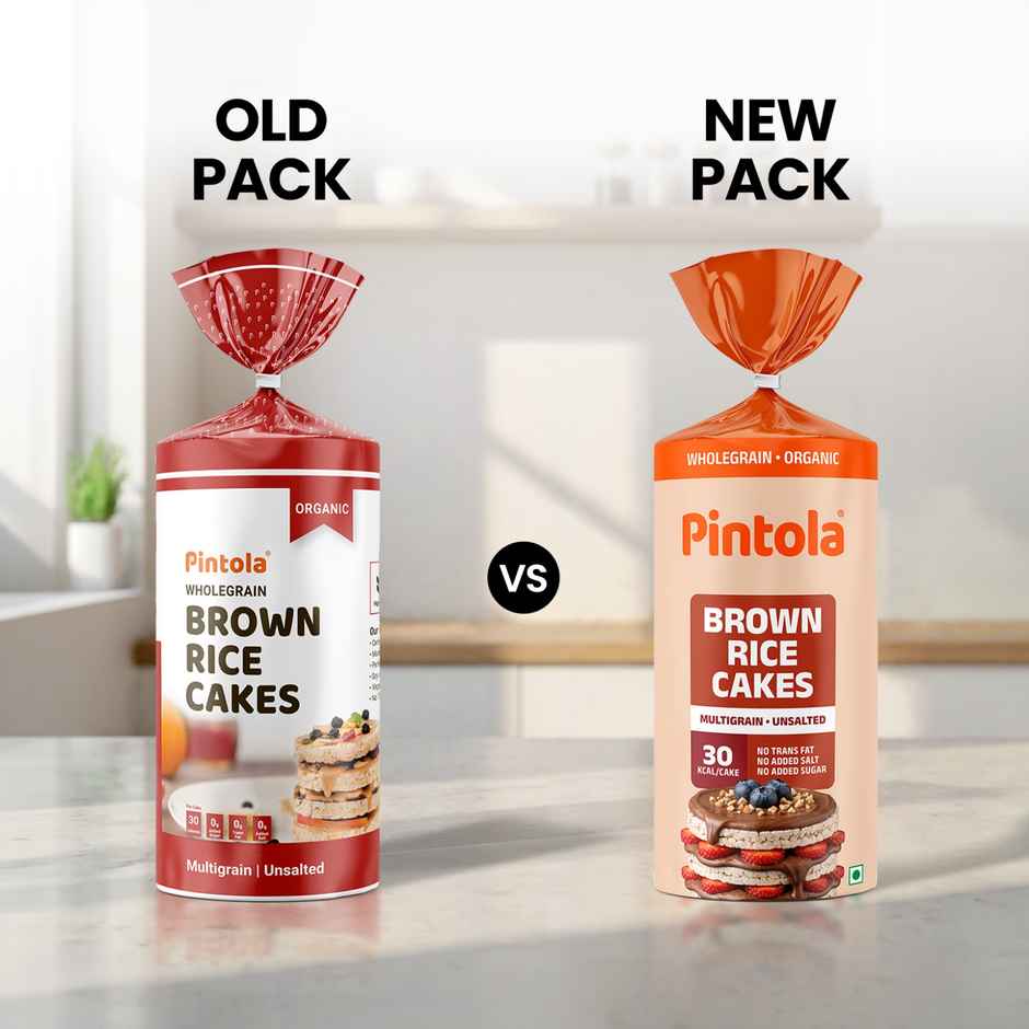 Pintola Organic Wholegrain Brown Rice Cakes Multigrain | Snack Essential
