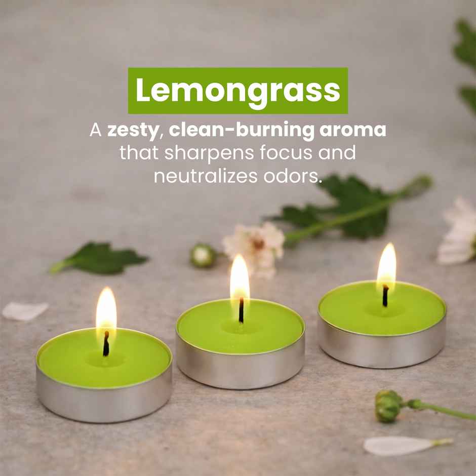 IRIS Lemongrass Scented Tealight Candles | Pack of 10