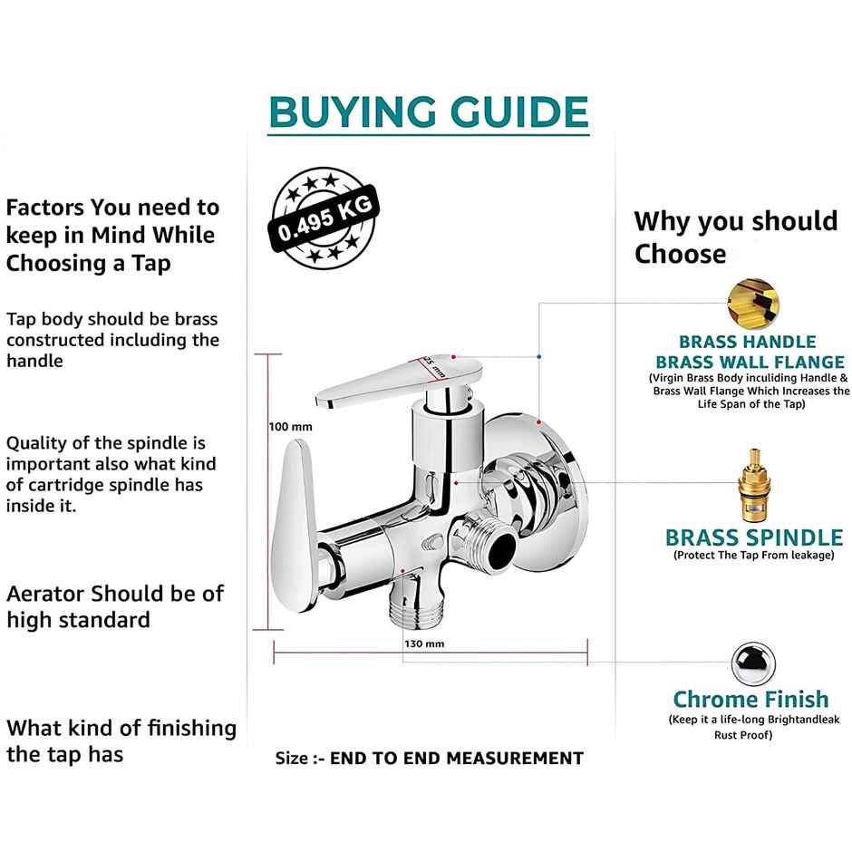 Clayplus Neno 2 in 1 Angle Cock | Faucet | Tap With Flange