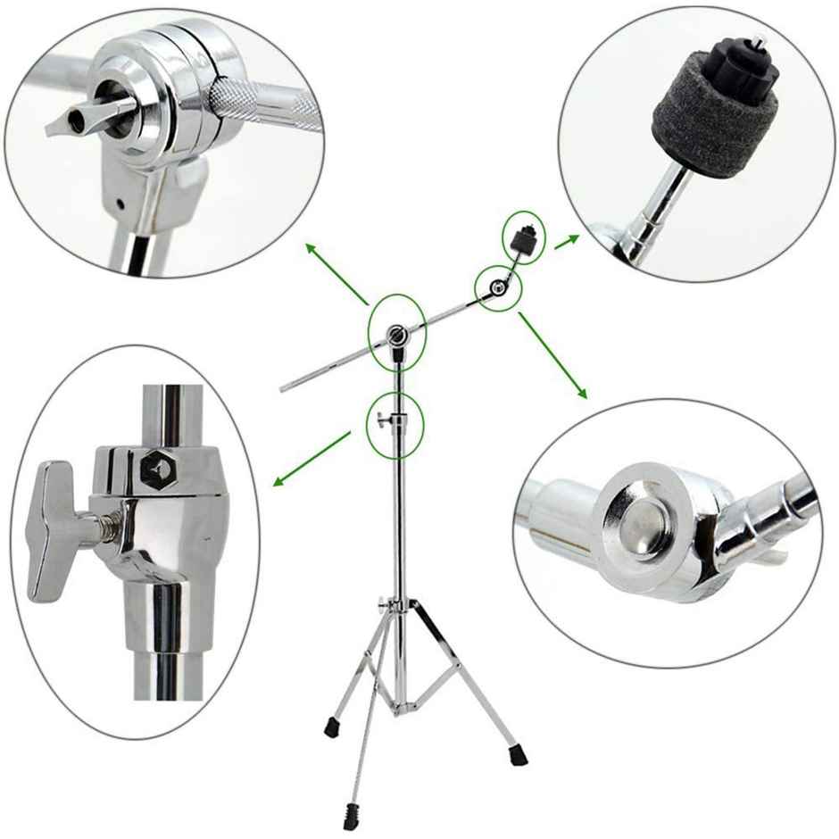 Kadence Double-Braced Cymbal Boom Stand | Medium Weight Boom Stand | Gearless Unilock Cymbal Tilter