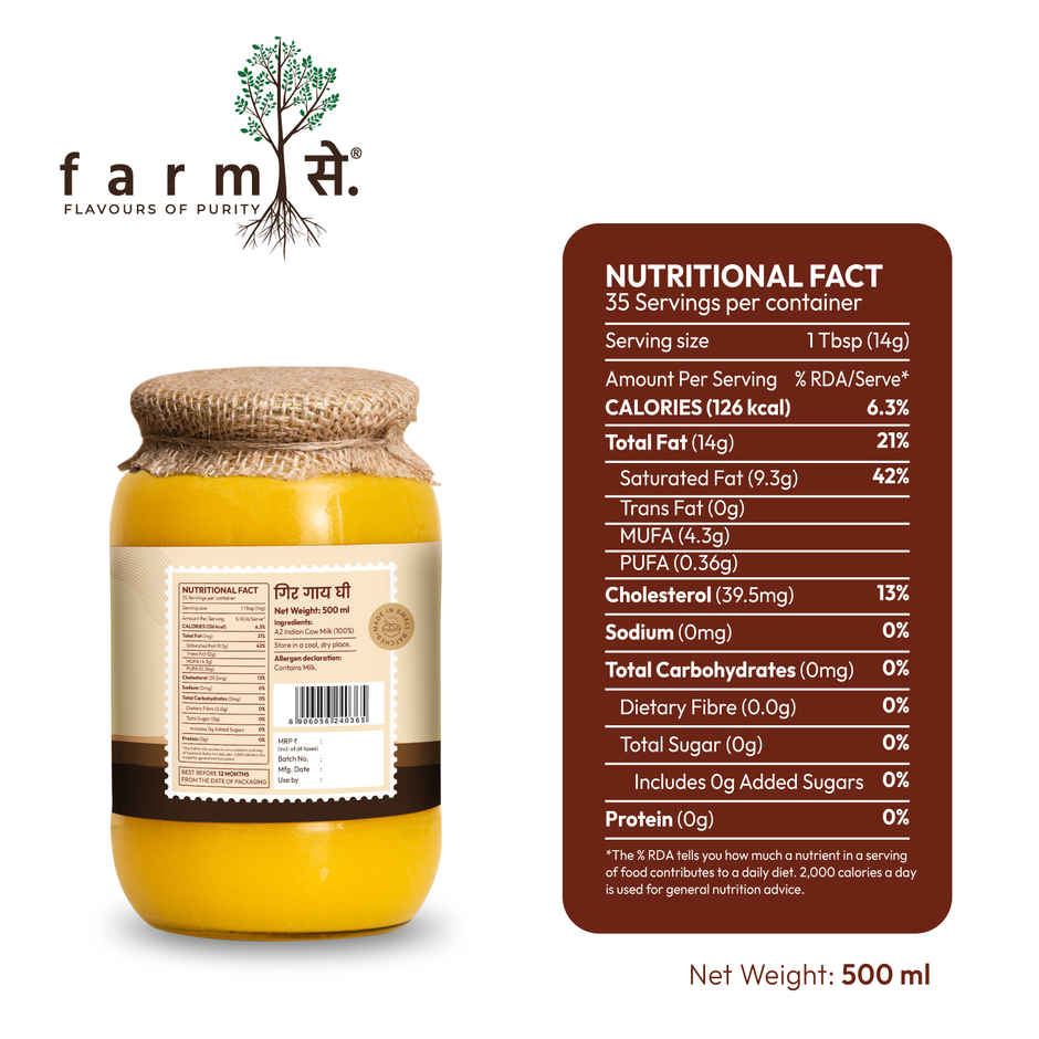 Farmse A2 Gir Cow Ghee | Bilona Method