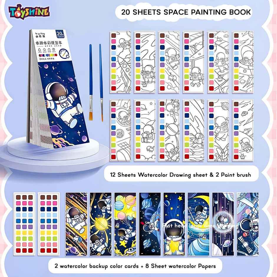 Toyshine Painting & Drawing Book with Brush DIY Art Kit for Kids