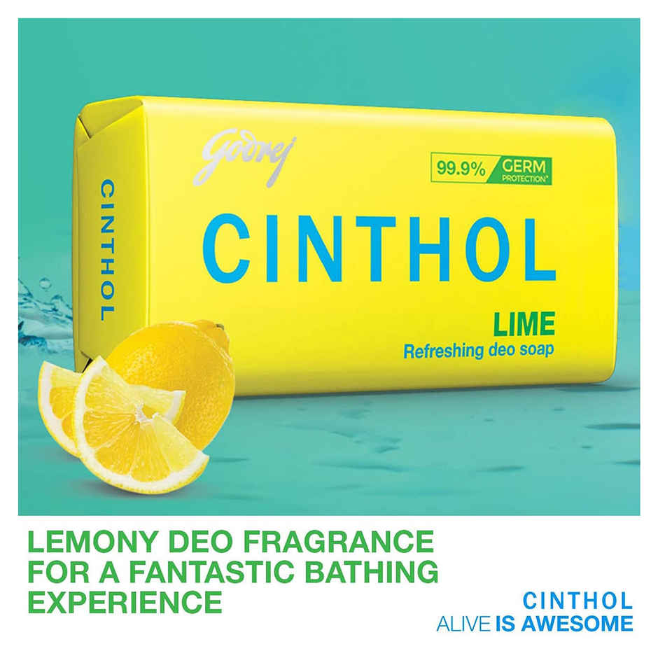 Cinthol Lime Bath Soap - Value Pack, For Men & Women