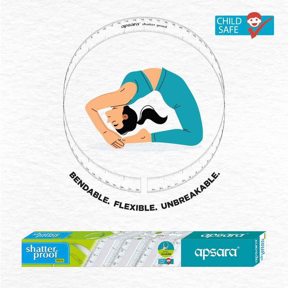 Apsara Shatter Proof 30cm Scale - Durable & Strong Plastic, Precise Marking Transparent, Pack of 10 | Return Gift Set