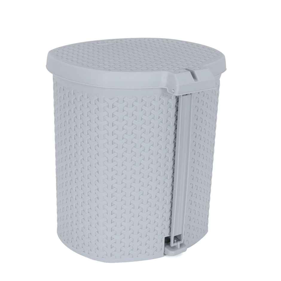 Kolorr Magnum Plastic Pedal Dustbin Medium Size Trash Can With Lid For Kitchen- 6 Liters (Grey)