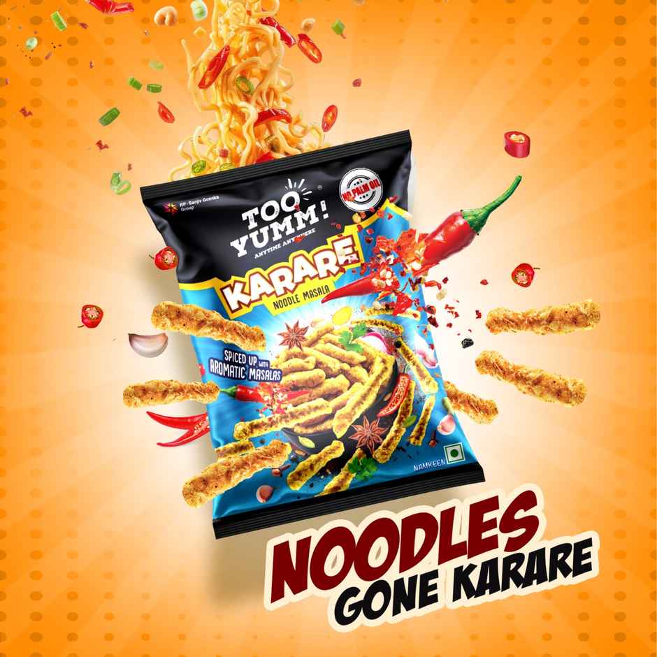 Too Yumm Noodle Masala Karare, 60% Less Saturated Fats, No Palm Oil Healthy Crisps Namkeen