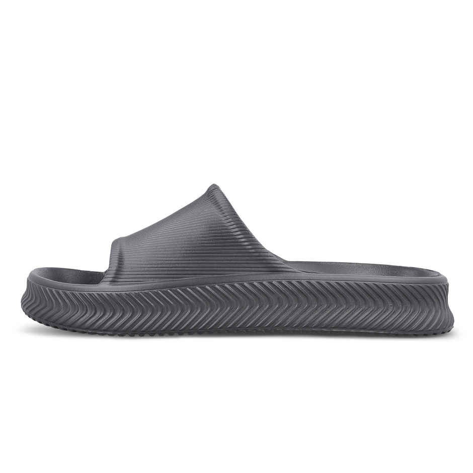 Walkaroo Men's Flip-Flop Sliders - WC8737 Dark Grey UK9