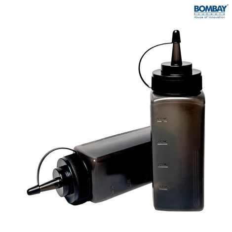 Square Shape Sauce Bottle Black 500ml | Pack of 2
