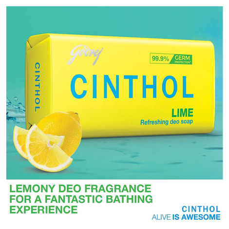 Cinthol Lime Bath Soap - Grade 1 Soap - For All Skin Types