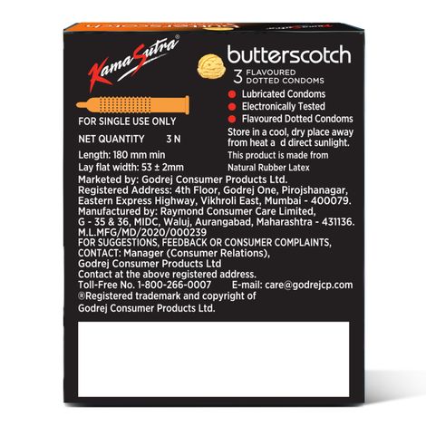 Kamasutra Butterscotch Condoms For Men