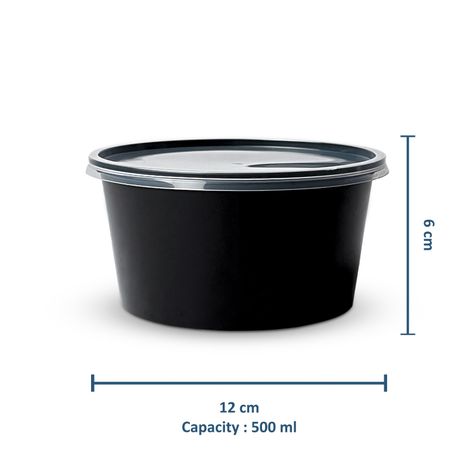 CREW4 Seal Reusable Plastic Containers with Lids for Food Storage - 500 ml