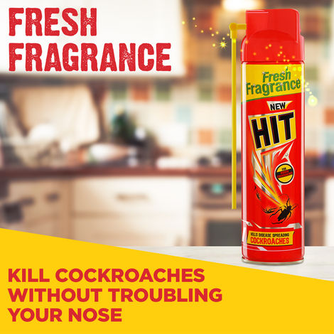 Hit Crawling Cockroach Killer Spray With Deep-Reach Nozzle (400ml) & Good Knight Flash Liquid Vapourizer Mosquito Repellent Refill (90ml) Combo