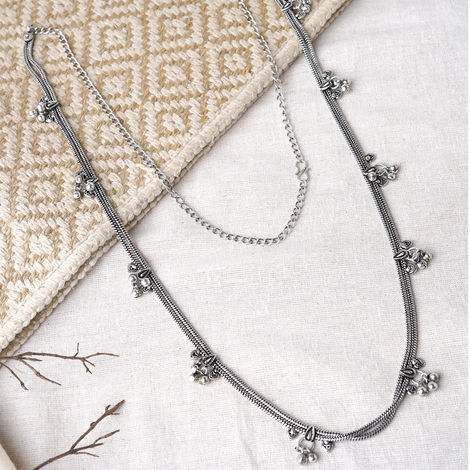 Teejh Teejh Menaka Silver Oxidised Ghungroo Kamarbandh