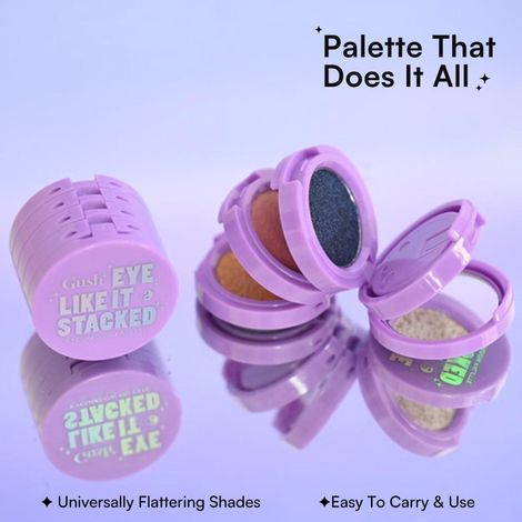 Gush Beauty Eye Like It Stacked | Easy To Blend 4 In 1 Eyeshadow Palette | Heavy Metal | Pearl, Blue, Starlight, & Bronze