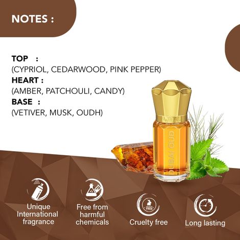 Ajmal Dubai Oud Concentrated Perfume Free From Alcohol For Unisex