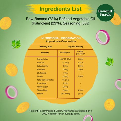 Beyond Snack Kerala Banana Chips - Sour Cream, Onion & Parsley