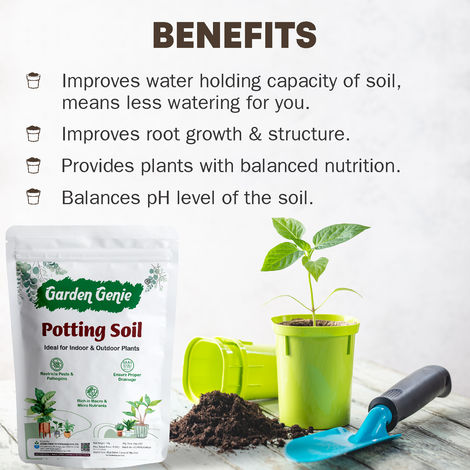 Garden Genie Potting Soil Mix for plants | Organic Garden Plant Soil for All Types of Plants
