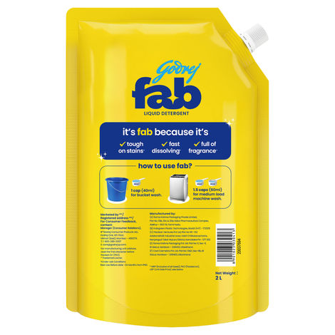 Godrej Fab Machine & Hand Wash Detergent Liquid Refill Pouch