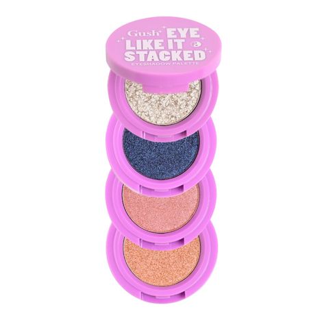 Gush Beauty Eye Like It Stacked | Easy To Blend 4 In 1 Eyeshadow Palette | Heavy Metal | Pearl, Blue, Starlight, & Bronze