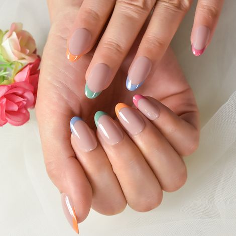 Gush Beauty Nailed It | Reusable Luxury Press On Nails | Short Round | Spring | Multicolour