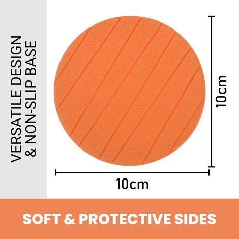 Kuber Industries Coaster | Tea Coasters for Office Table | Foam Tea Coasters | 6 Piece | Orange
