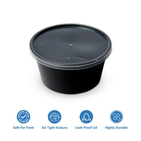 CREW4 Seal Reusable Plastic Containers with Lids for Food Storage - 500 ml