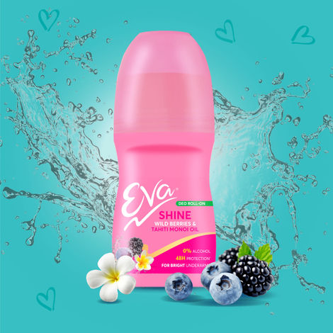 Eva Underarm Roll on Deodorant | For Bright - Fresh & Smooth Underarms - Wild Berries|Aloe|Cucumber