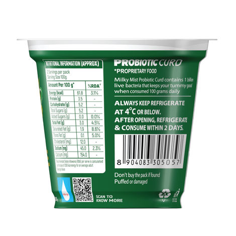 Milky Mist Probiotic Curd Cup