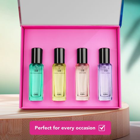 Ajmal Edp Gift Set For Women With Ethereal Dreamer, Love Muse (Pack Of 4) Of 20ml Each