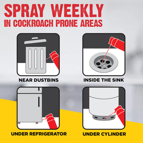 Hit Crawling Cockroach Killer Spray with Deep-Reach Nozzle Combo